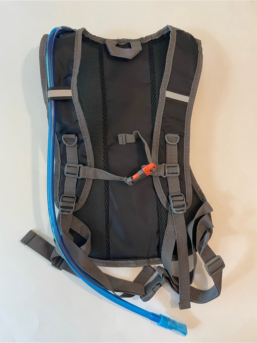 New Black Hydration Backpack with Blue Drinking Tube
